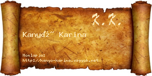 Kanyó Karina névjegykártya